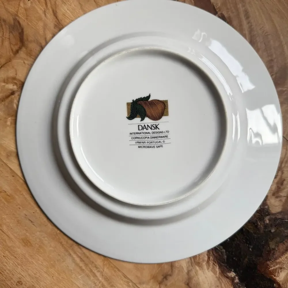 Dansk Cornucopia Fall Fruit Portugal Set‎ of 4 Salad Plates 8-3/4